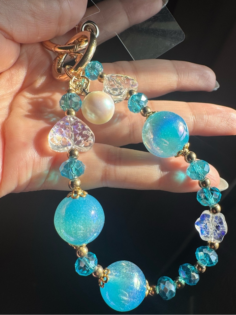 Phone/Purse Blue Crystal Charm